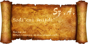 Szécsi Anikó névjegykártya