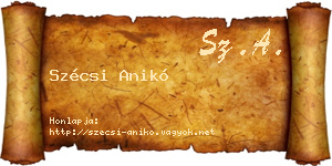 Szécsi Anikó névjegykártya